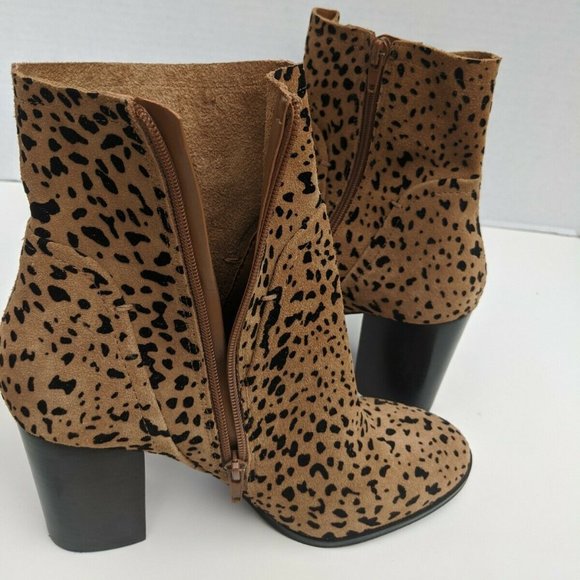 Gibson & Latimer Cheetah Cow Leather Boot Above Ankel NEW Size 9.5 Med - Picture 6 of 12